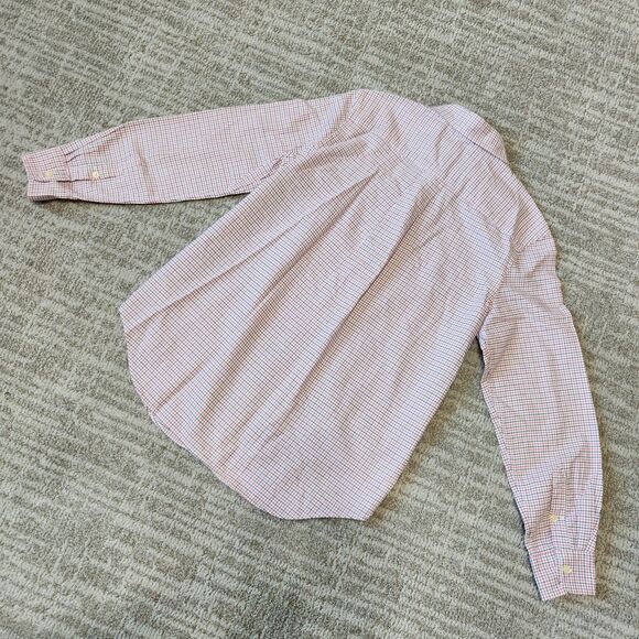 Ralph Lauren boy's long sleeve button down plaid top pink white black sz L 14-16 - Picture 10 of 12